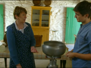 Creaming it: Donal with Mary T in the kitchen