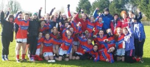 That champion feeling: the girls and their mentors celebrate