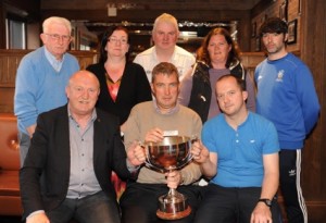 Making the first round seven-a-side draw were, front from left,  Tom Tobin, Mike O'Shea, chairman, and Damien McCormick with, at back Don O'Donoghue, Teresa and Joe Daly, Mary McCarrick and JP Mullins.   Picture: Eamonn Keogh 