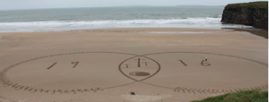 Mario spent hours drawing on the beach